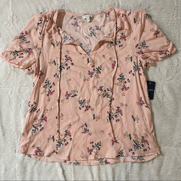NWT Lucky Brand Pink Floral Blouse / Size S - Picture 2 of 7